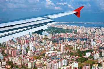 Flugzeug, Landeanflug Antalya Türkei