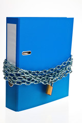 closed file folder with chain