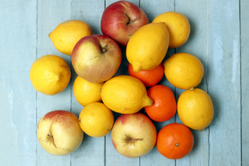 Naklejka na ściany i meble Organic Lemons, Tangerines and Apples