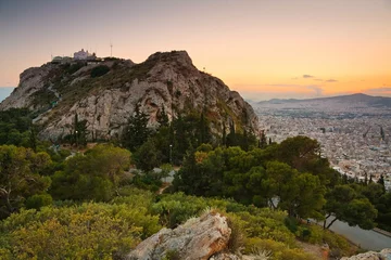 Poster Athens at sunset from Likabetus Hill. © milangonda