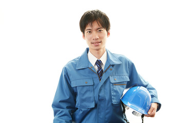 Naklejka premium 笑顔の労働者