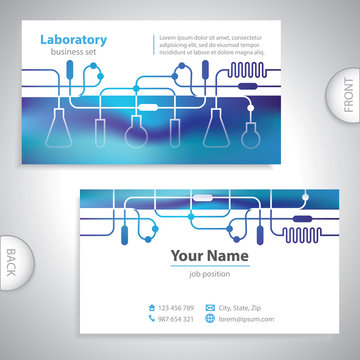 Universal Bluish Medical Laboratory Business Card.