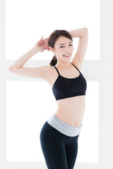 Fototapeta na wymiar young asian woman exercise image