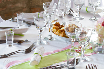 table set for wedding or another catered event dinner