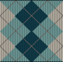 Vector Seamless Argyle Sweater Background, Detailed - 64667648