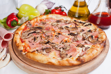 Ham and Mushroom Pizza