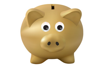 gold piggy bank, vector
