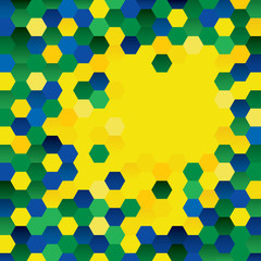 Geometric background colors of the Brazilian flag