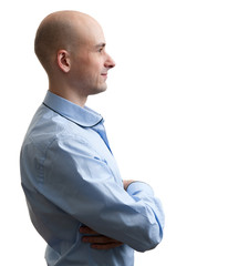 bald man profile