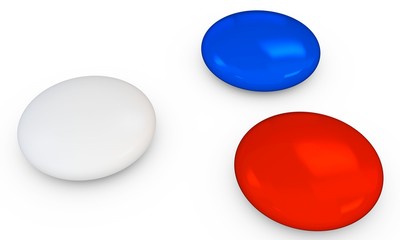 3d red and blue generic pills