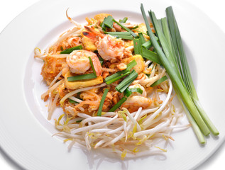 Thai food Pad thai , Stir fry noodles with shrimp