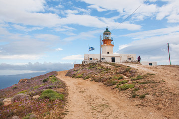Fototapeta na wymiar Lighthouse Fanari in Mykonos
