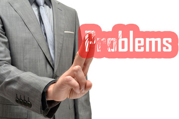 Businessman erasing the word 