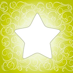 star symbol on fresh green background