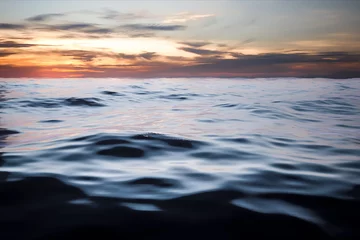 Papier Peint photo Lavable Eau dark ocean sunset