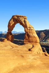 Fototapeta na wymiar Vertical view of famous Delicate Arch