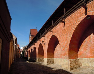 Panorama of old town wall of Riga, Latvia