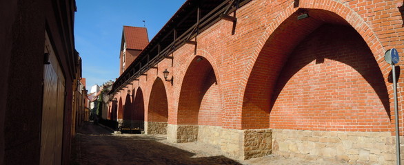 Panorama of old town wall of Riga, Latvia