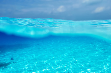 A white sand bottom in clear water