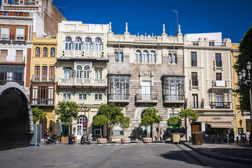 Fototapeta premium Street of old Spanish town Seville