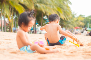Children playing on beach