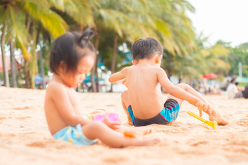 Children playing on beach