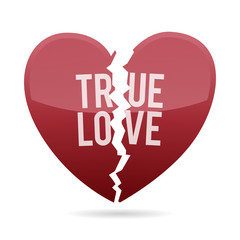 Broken True Love Heart Shape