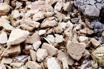 Heap of construction trash, grunge background