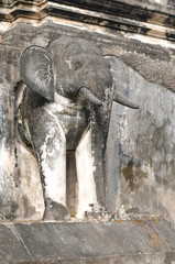 Fototapeta premium Elephant statue,wat Chiang Man, Chiang Mai,Thailand