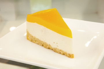Mango Cheescake on the table