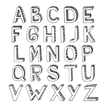 Sketch alphabet font