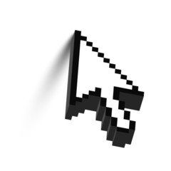 3D mouse arrow cursor with shadow. Vector.