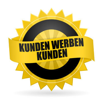 button mit stern kunden werben kunden I