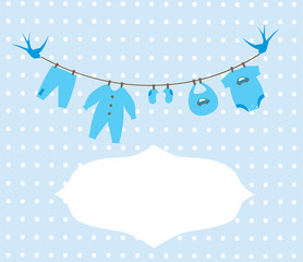 vector newborn baby clothes card