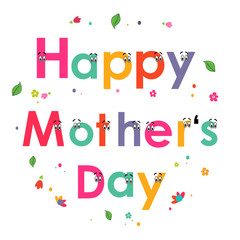 Happy mothers day funny alphabet vector