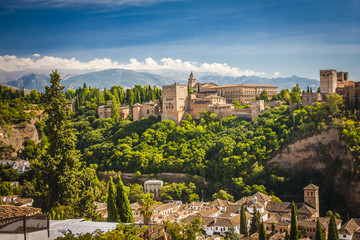 Ancient arabic fortress of Alhambra, Granada, Spain - obrazy, fototapety, plakaty