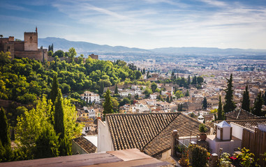 areal view on Granada, Spain
