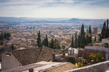 areal view on Granada, Spain
