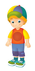 Cartoon happy child character - isolated - illustration for children