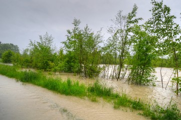 Fototapeta premium Achtung Hochwasser