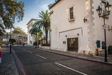 Fototapeta na wymiar the main street in Gibraltar city,Gibraltar, UK