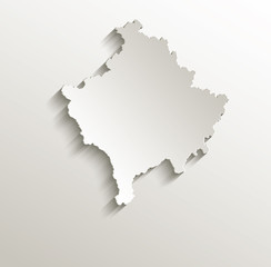 Kosovo map card paper 3D natural vector