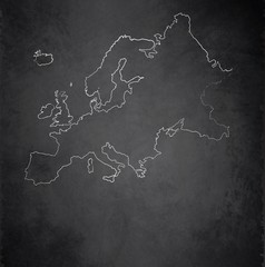 Europe map blackboard chalkboard vector