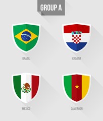 Obraz premium Brazil Soccer Championship 2014 Group A flags