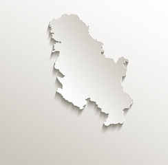 Serbia map card paper 3D natural vector