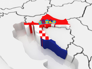 Map of Europe and Croatia.