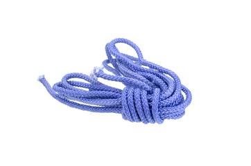 blue rope isolated on white with clipping path