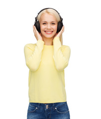 smiling young woman with headphones