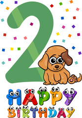 second birthday cartoon design