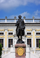 Goethe Statue vor der alten Handelsbörse in Leipzig Sachsen